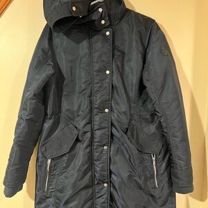 EUC Y2K Abercrombie & Fitch Luxe Nylon Parka Jacket with Fur Hood Women's Large
